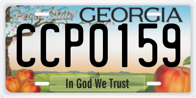 GA license plate CCP0159