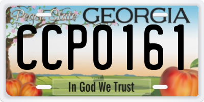 GA license plate CCP0161
