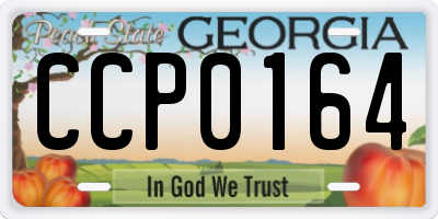GA license plate CCP0164