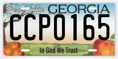 GA license plate CCP0165
