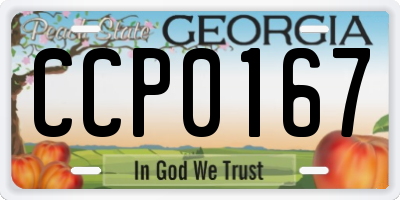 GA license plate CCP0167