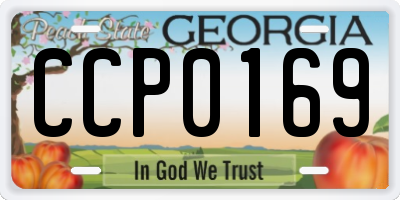 GA license plate CCP0169