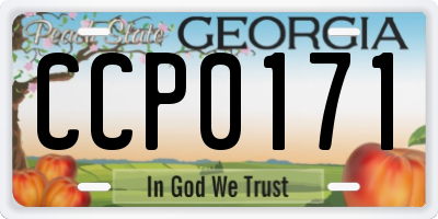 GA license plate CCP0171