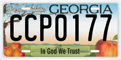 GA license plate CCP0177