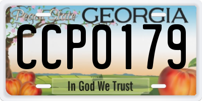 GA license plate CCP0179