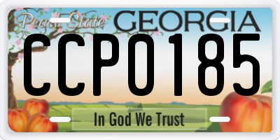 GA license plate CCP0185