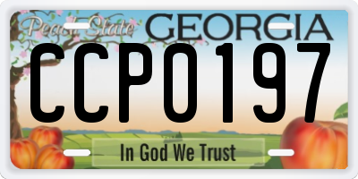 GA license plate CCP0197