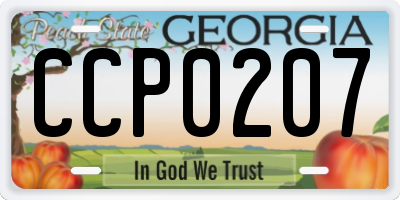 GA license plate CCP0207