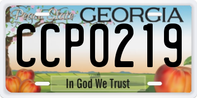GA license plate CCP0219