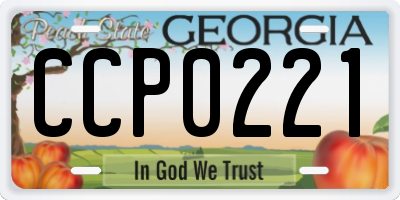 GA license plate CCP0221