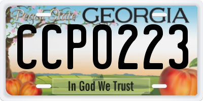 GA license plate CCP0223