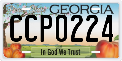GA license plate CCP0224