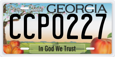 GA license plate CCP0227