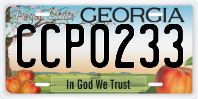 GA license plate CCP0233