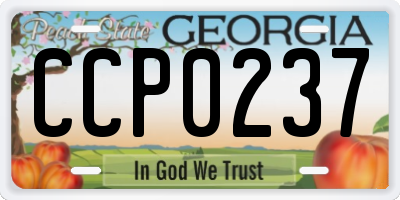 GA license plate CCP0237