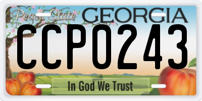 GA license plate CCP0243