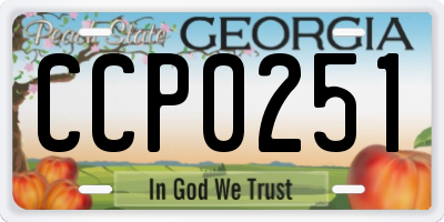 GA license plate CCP0251