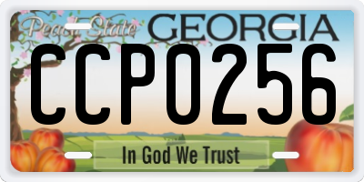 GA license plate CCP0256