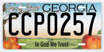 GA license plate CCP0257