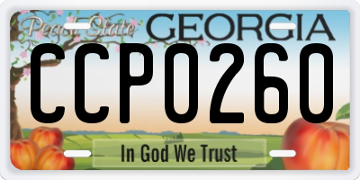 GA license plate CCP0260