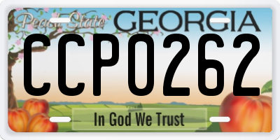 GA license plate CCP0262