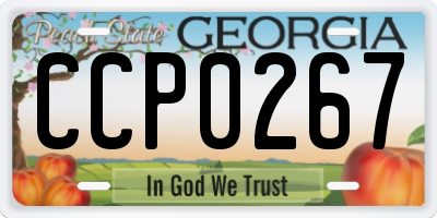 GA license plate CCP0267