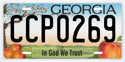 GA license plate CCP0269