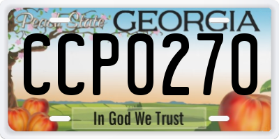 GA license plate CCP0270
