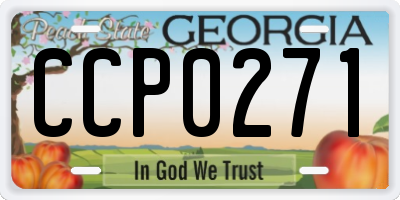 GA license plate CCP0271