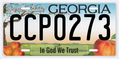 GA license plate CCP0273