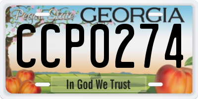 GA license plate CCP0274