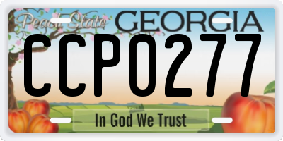 GA license plate CCP0277