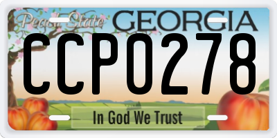 GA license plate CCP0278