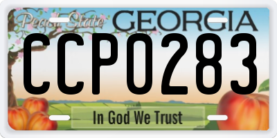 GA license plate CCP0283