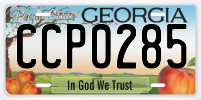 GA license plate CCP0285