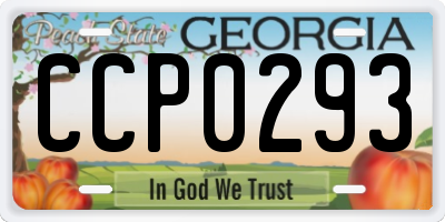 GA license plate CCP0293