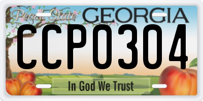 GA license plate CCP0304
