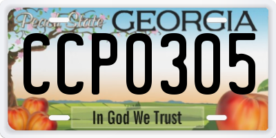 GA license plate CCP0305