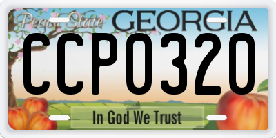 GA license plate CCP0320