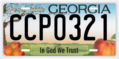 GA license plate CCP0321