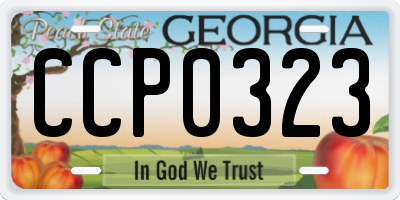 GA license plate CCP0323