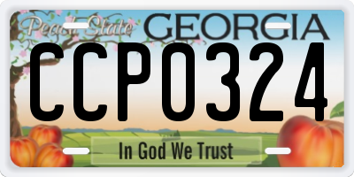 GA license plate CCP0324