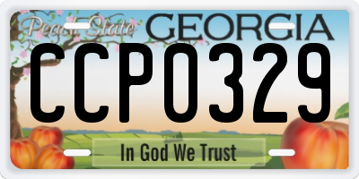 GA license plate CCP0329