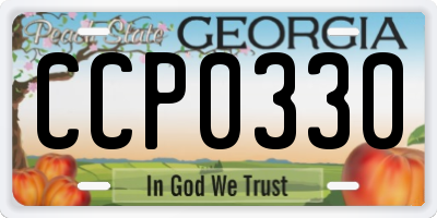 GA license plate CCP0330