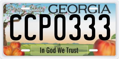 GA license plate CCP0333