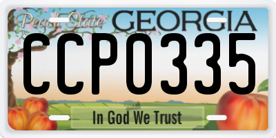 GA license plate CCP0335
