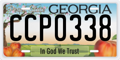 GA license plate CCP0338