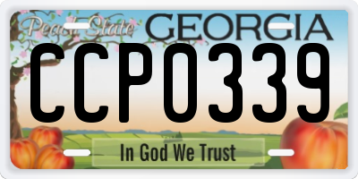 GA license plate CCP0339