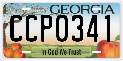 GA license plate CCP0341
