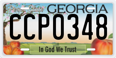 GA license plate CCP0348